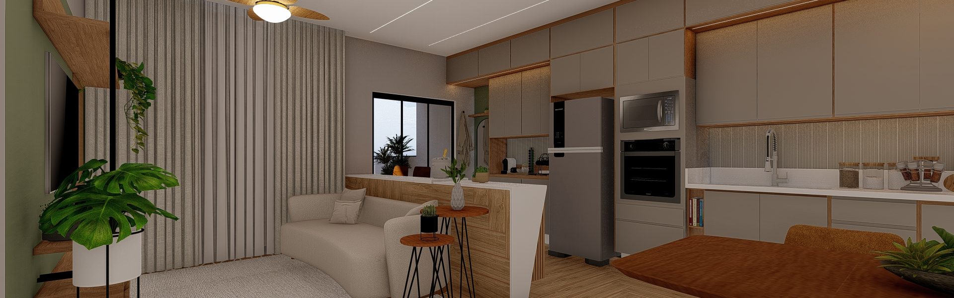 Sala de Estar + Sala de Jantar + Cozinha + Área de Serviço. Rev.00_7 - Photo